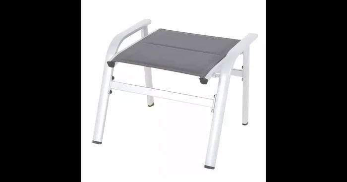 MWH Secoro Hocker padded Textilbezug silber grau