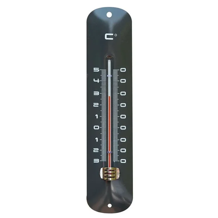 Nature – Wandthermometer Metall außen Epoxy – Anthrazit H 30 X 6.5 X 1 cm