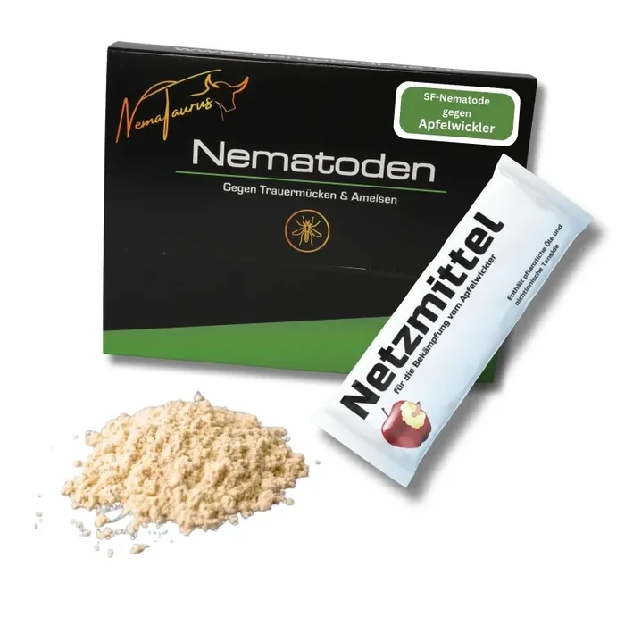 NemaTaurus SF Nematoden gegen Apfelwickler 12 Mio für 4 große oder 25 Spalierbäume +25ml Netzmittel