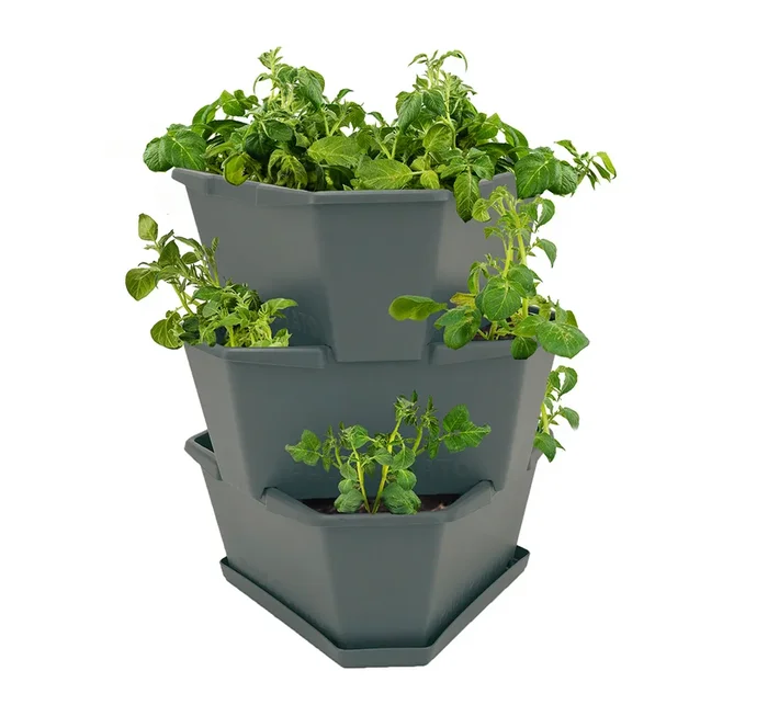 PAUL POTATO Kartoffelturm Starter Set anthrazit (3 Etagen)