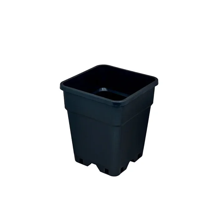 Platinium – Schwarzer quadratischer Kunststofftopf – 0,5L