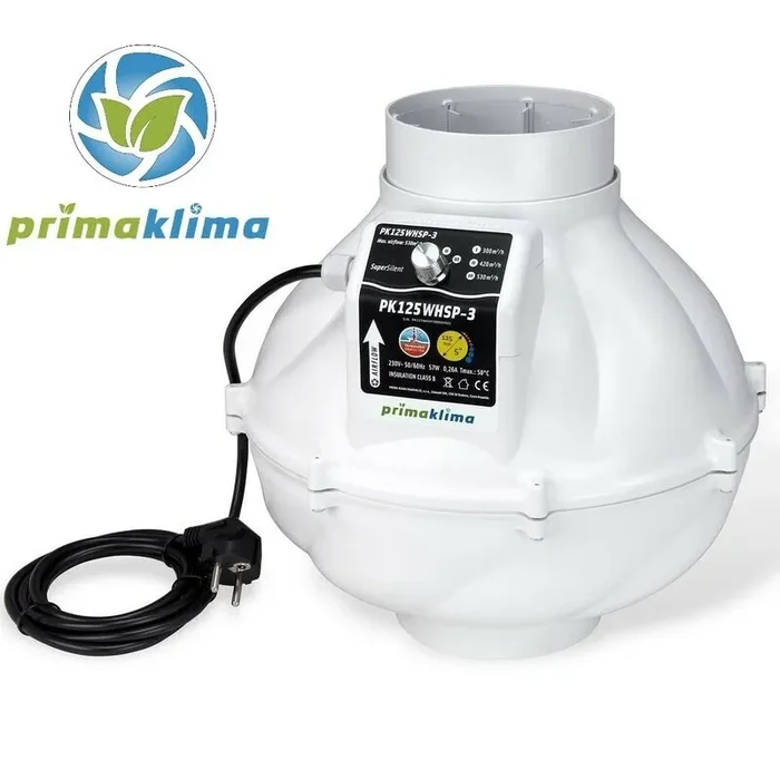 Prima Klima Rohrventilator Whisperblower 300/420/530m³/h ø125mm 3-Stufen