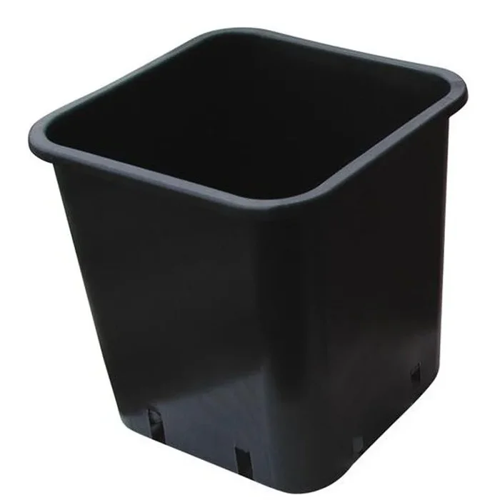 Quadratischer Topf Aus Schwarzem Plastik 28X28X28.3Cm 14L