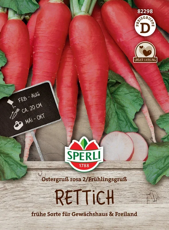 Rettich Ostergruß rosa 2 / Frühlingsgruß