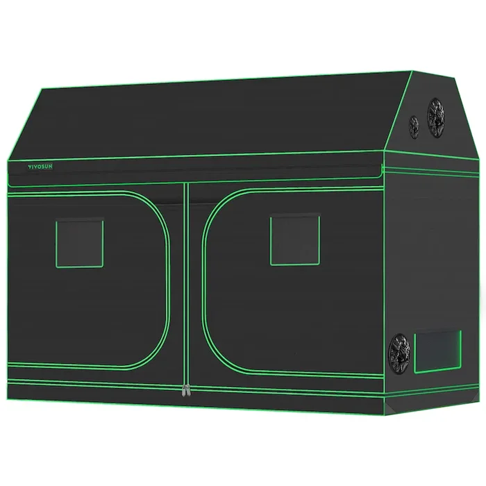 Roof Grow Tent 4×8 R846, 8-16 Plants Use, with Sloping Roof, 48″ x 96″ x 72″, For Indoor Plants Growing