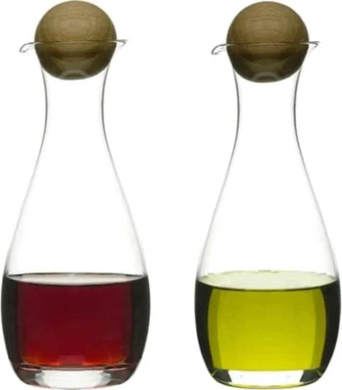 sagaform Oval Oak Öl-Essigflasche mit Holzverschluss