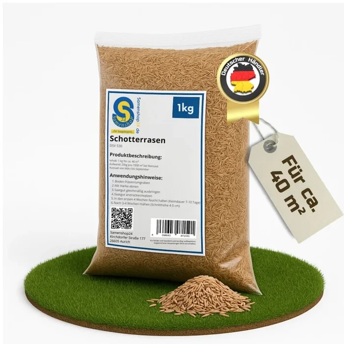 Samenshop24® DSV 530 Schotterrasen, Qualitäts-Rasensaatgut, anspruchslos und ausdauernd