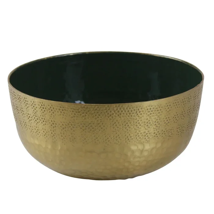 Schale, gold/grün, H 19 x D 41 cm