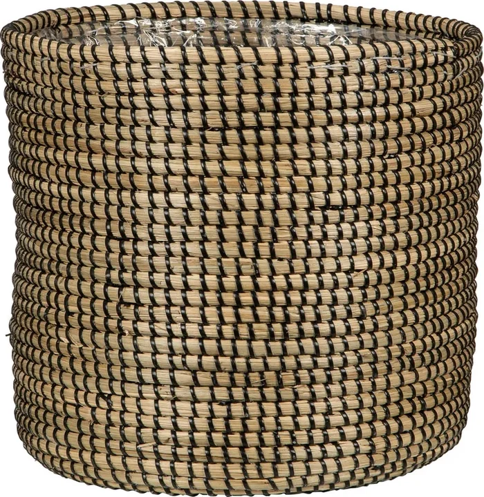 Scheurich Korbtopf aus Seegras – Schwarz, Ø 17 cm