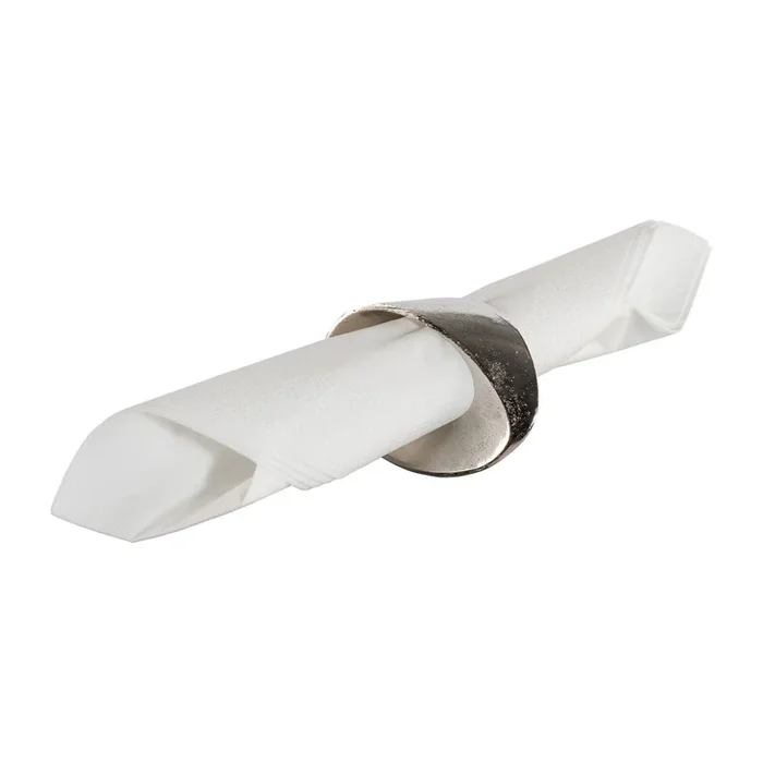 Serviettenring Living, 8er-Set, Aluminium, Silber, 5,5 x 7,0 x 3,5 cm