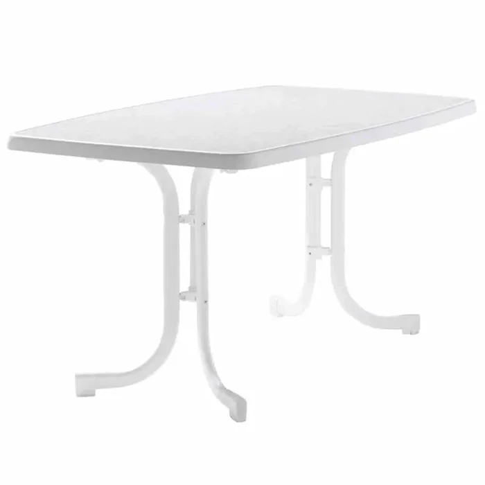 Sieger Gartentisch klappbar 150 x 90 cm weiß Stahl