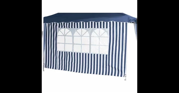 Siena Garden Faltpavillon Seitenteile 2er Set 294x191x0cm blau/weiß Polyester