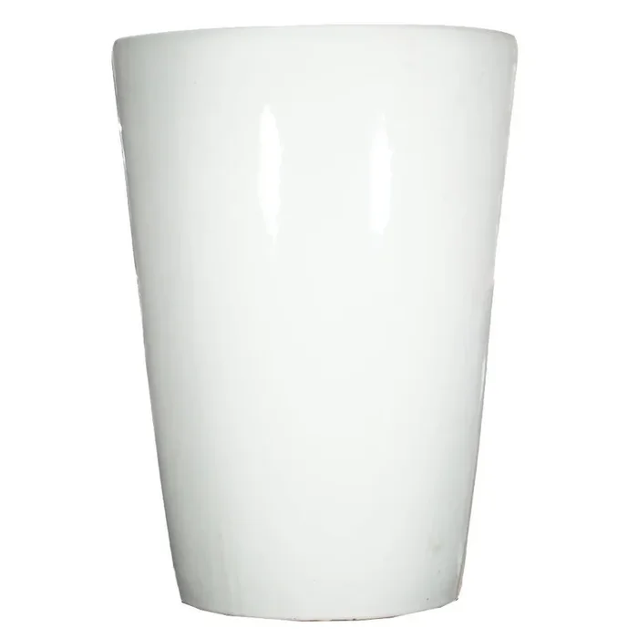 Sleek White Ceramic Tall Pot 35cm (L)