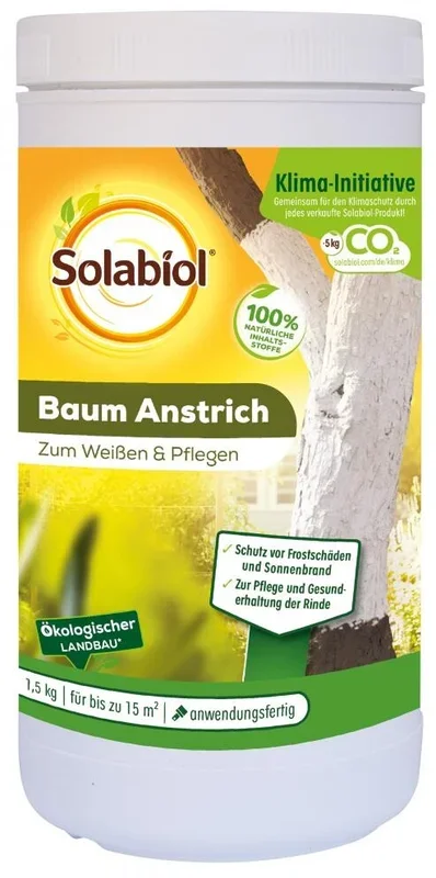 Solabiol Baum Anstrich, Inhalt: 1,5 kg, anwendungsfertig, verhindert Frostrisse an Baumstämmen