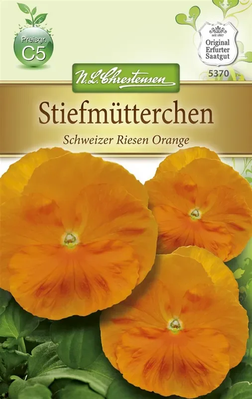 Stiefmütterchensamen ‚Schweizer Riesen Orange Sonne‘