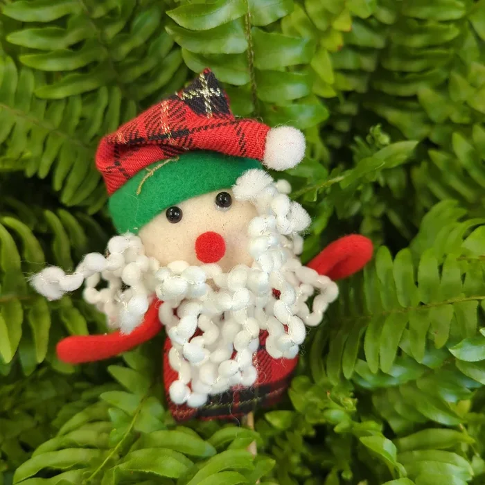 Tartan Santa | Decorative Plant Pot Accessory