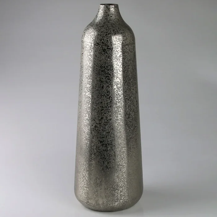 Vase, silber, Metall, 32 x 14 x 14 cm