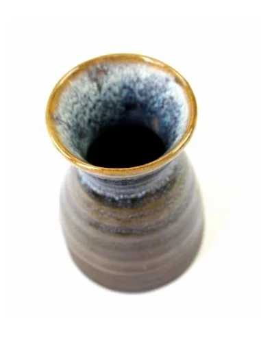 Vaso in ceramica bicolor marrone e blu