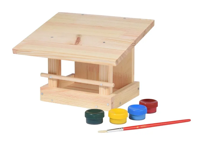 Vogelhaus mit Bausatz zum Bemalen
