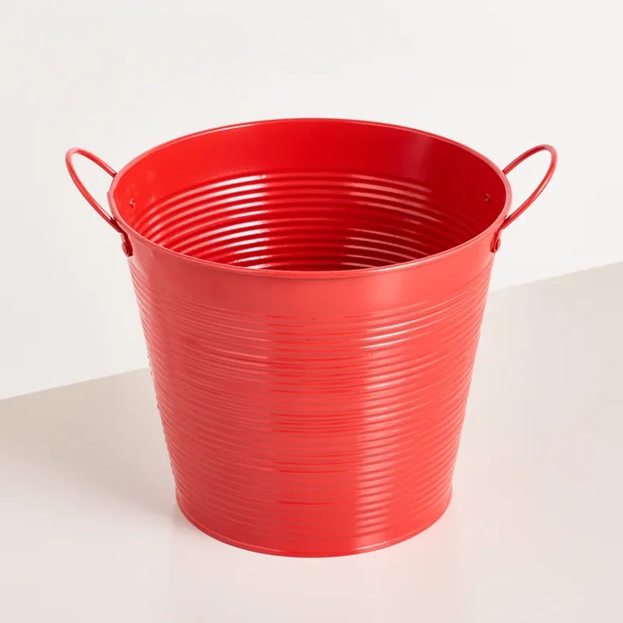 Zink Übertopf Rot – 22 cm