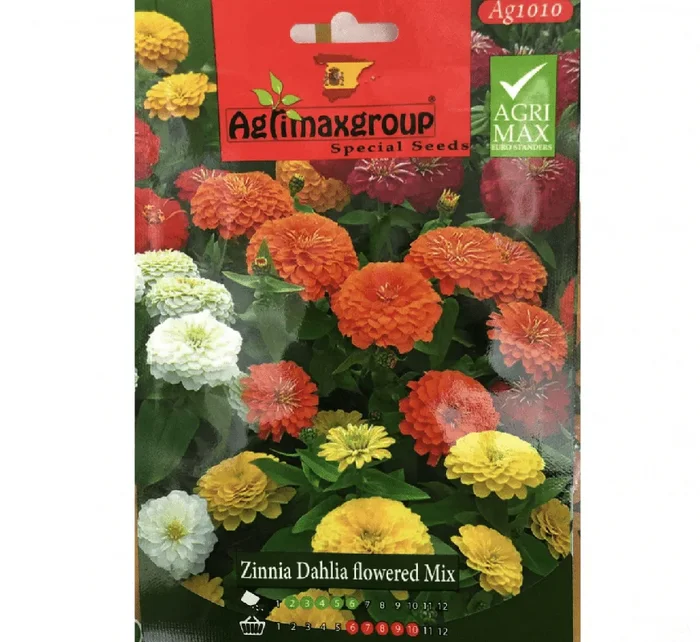 Zinnia Dahlia Mix Flower Seeds by Agrimax Spain