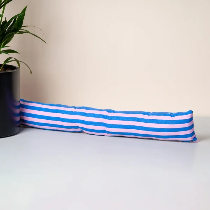Zugluftstopper Streifen Blau/Hellrosa