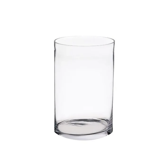 Zylindervase aus transparentem Glas H30 D19